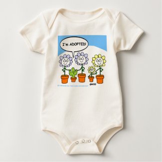 Sweet Funny Adopted Baby Cartoon Onesie shirt