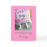 Sweet Funny Bunny Easter and Greeting Card