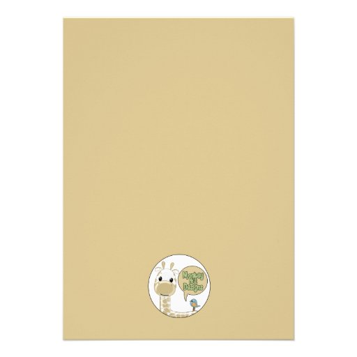 Sweet Giraffe Birdie Baby Shower Invitation