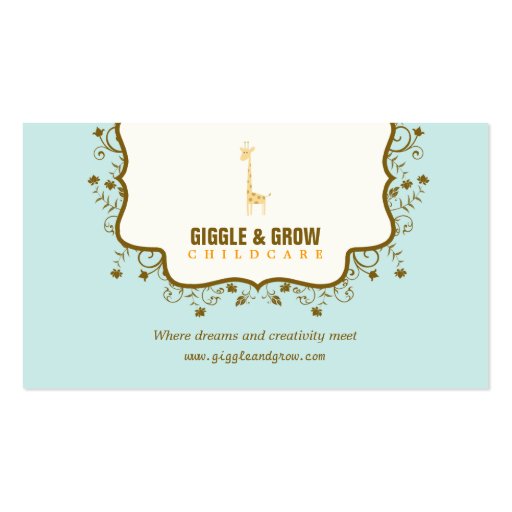 Sweet Giraffe Childcare /Boutique Business Card (front side)