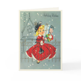 Sweet Girl Christmas Card card