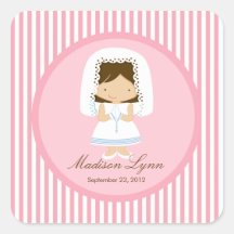 Sweet Girl First Holy Communion Sticker Pink