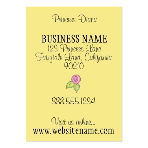 Sweet Girl - Hang Tags & Business Cards - Yellow (back side)
