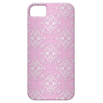 Sweet Girly Floral Damask Pattern in Pink iPhone 5 Case