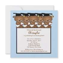 Sweet Grad Bear Kindergarten Graduation Invitation