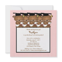 Sweet Grad Bear Kindergarten Graduation Invitation