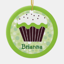 Sweet Green Cupcake Ornament