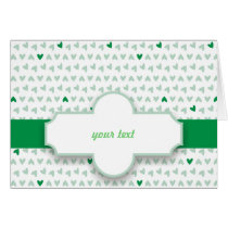 sweet green & gray little hearts greeting cards