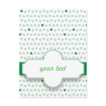 sweet green & gray little hearts post cards