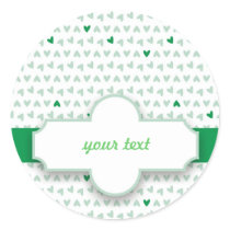 sweet green & gray little hearts sticker