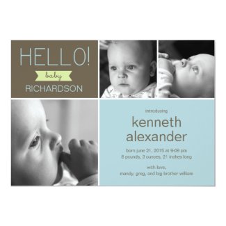 Sweet Greeting Baby Photo Birth Announcement