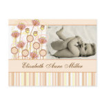 Sweet Groovy Blooms Baby Announcement Postcard