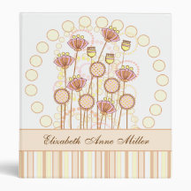 Sweet Groovy Blooms Photo Album 3 Ring Binder