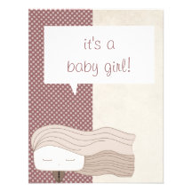sweet hair girl it's a baby girl personalized invitations