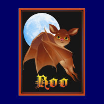 Sweet Halloween Boo Bat Postcard postcards