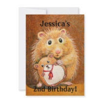 Sweet Hamster Birthday Invitation