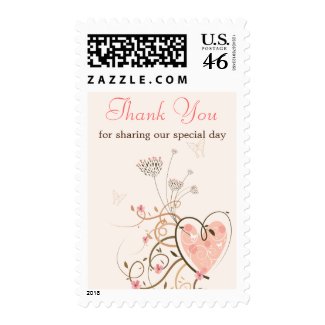 Sweet Heart & Butterfly Swirl Thank You Stamps stamp