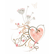Sweet Heart & Butterfly Swirls Custom T-shirt