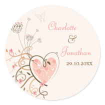 Sweet Heart & Butterfly Swirls Gift Favors Label / stickers