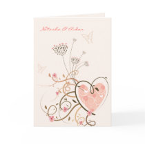 Sweet Heart & Butterfly Swirls Invitation Card