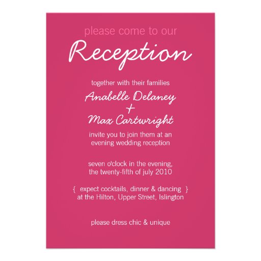 Sweet-Heart Informal Reception Announcement