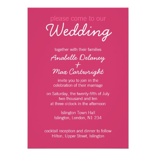 Sweet-Heart Informal Wedding Invite