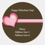 Sweet Heart Valentines Day Round Address Labels Sticker