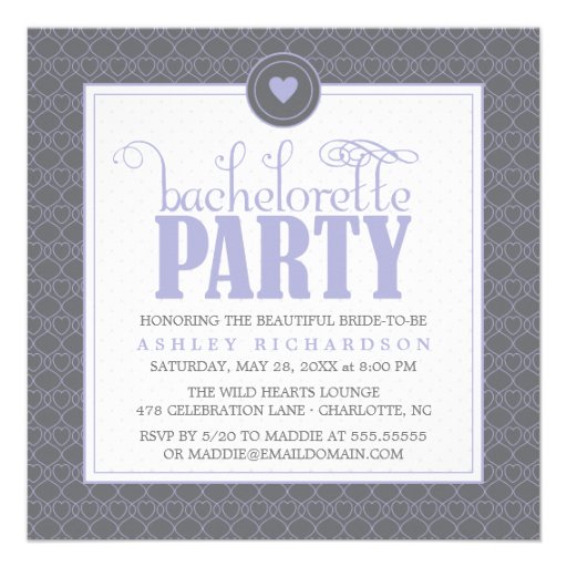 Sweet Hearts Bachelorette Party Invitation