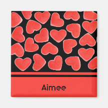 Sweet Hearts Black 'Name' fridge magnet