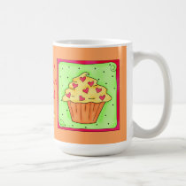 Sweet Hearts Orange and Yellow Cupcake Mug mugs