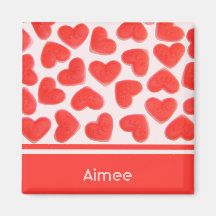 Sweet Hearts Pink 'Name' fridge magnet