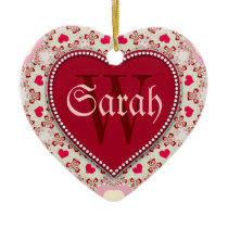 Sweet Hearts Red Name Door Signs Ornament