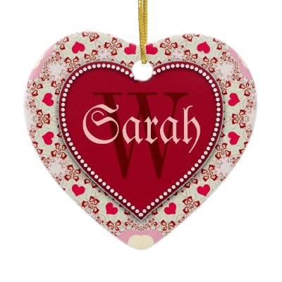 Sweet Hearts Red Name Door Signs Ornament
