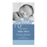 Sweet Hello Baby Birth Announcement - Blue photo cards