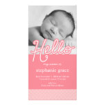 Sweet Hello Baby Birth Announcement - Pink photo cards