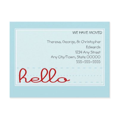Sweet Hello Moving Announcement Postcard by bwmedia