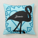 Sweet Heqrt Circle Flamingo Teal Aqua pillows