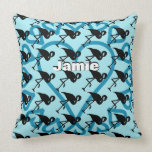 Sweet Heqrt Circle Flamingo Teal Aqua pillows