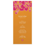Sweet Hibiscus Wedding Menu Card Custom Announcements