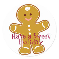 Sweet Holiday Gingerbread Man Sticker sticker