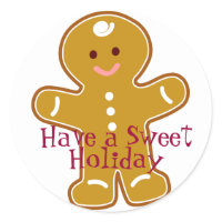 Sweet Holiday Gingerbread Man Sticker sticker