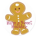Sweet Holiday Gingerbread Man Sticker