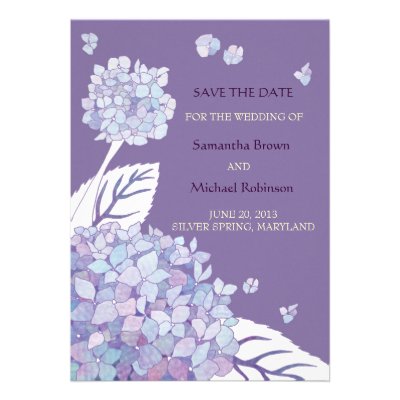 Sweet Hydrangeas Wedding Save the Date Invitations