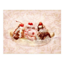 Sweet - Ice Cream - Banana split Postcards