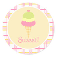Sweet Ice Cream Birthday Cupcake Toppers/Stickers