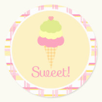 Sweet Ice Cream Birthday Cupcake Toppers/Stickers stickers