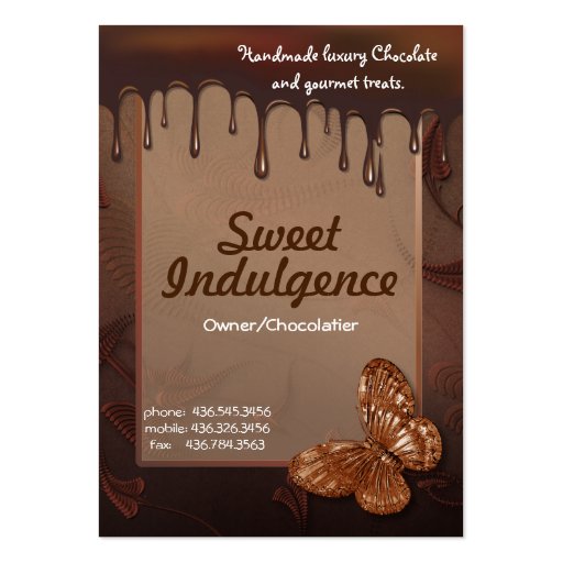 Sweet Indulgence Business Card for Chocolatiers (front side)