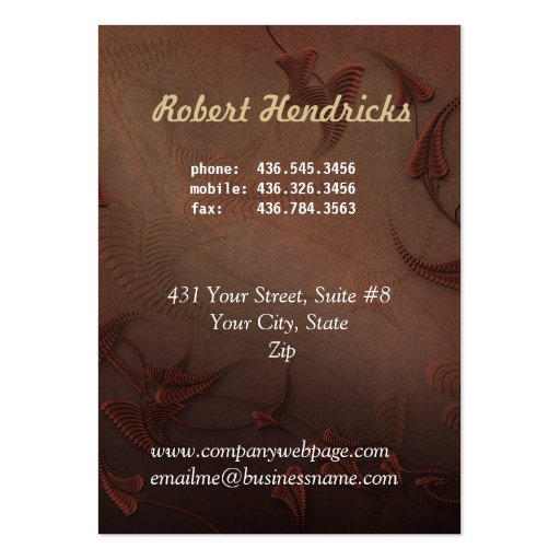 Sweet Indulgence Business Card for Chocolatiers (back side)