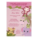 Sweet Jungle Babies Baby Shower Invitation safari