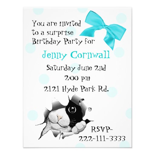 Sweet Kitty Face Birthday Party Invitation